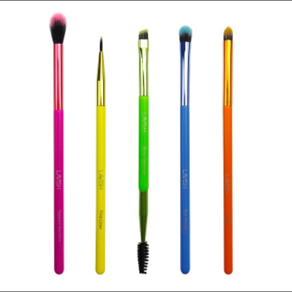 5 Piece Neon Eye Makeup Brush Set
